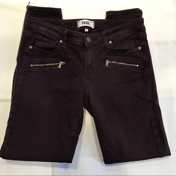 PAIGE Denim - Paige Jane Zip Jeans Black Cherry sz 28